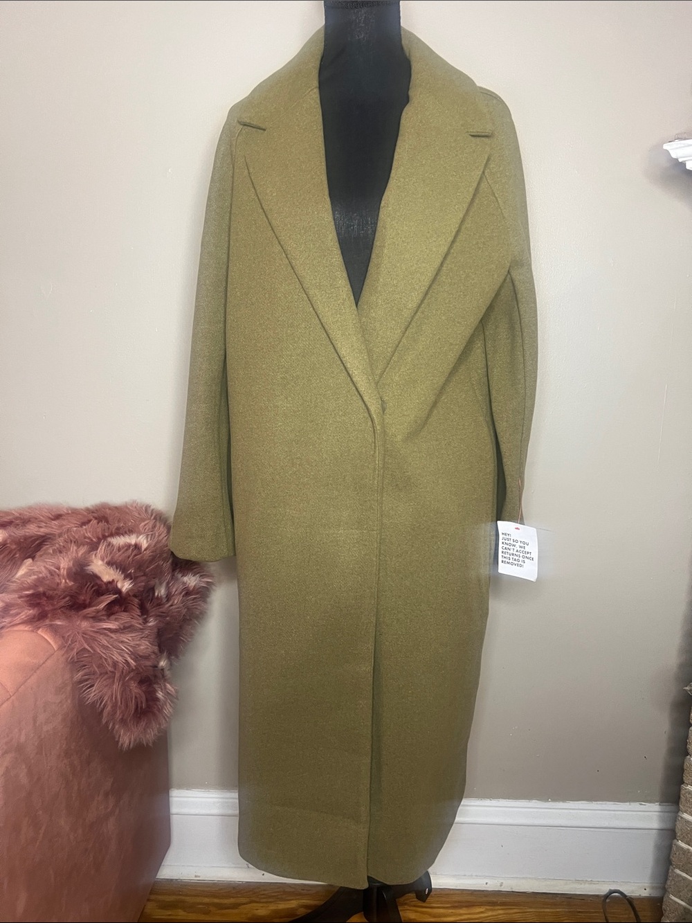 ASOS Olive Green oversized Long Wool Coat - Women's Tailored Overcoat